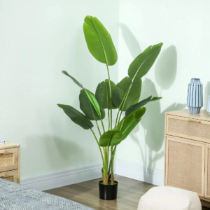 Büropflanze PALMA, Höhe 160 cm, künstliche Bananenpflanze in schwarzem Blumentopf — Bild 4