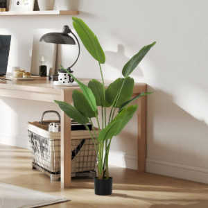 Büropflanze PALMA, Höhe 160 cm, künstliche Bananenpflanze in schwarzem Blumentopf — Bild 3